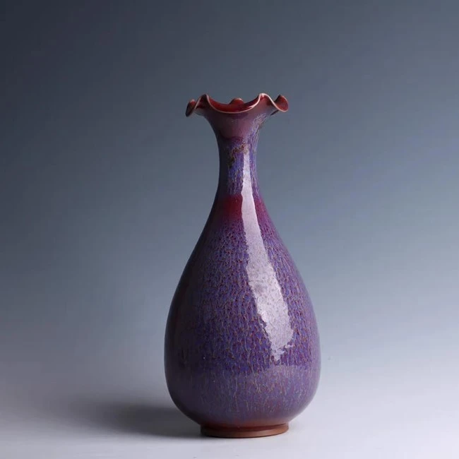 Jun Kiln Golden Thread Glazed Lotus-Mouth Vase Jun Kiln Golden Thread Glazed Lotus-Mouth Vase